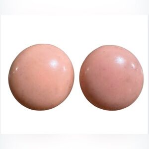 Vintage Peachy Pink Clip On Earrings